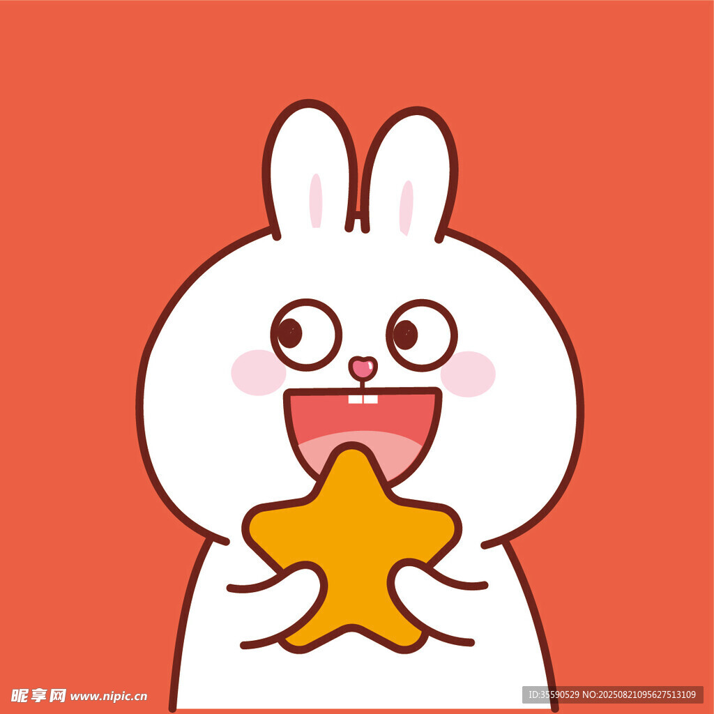 可愛(ài)白兔抱海星