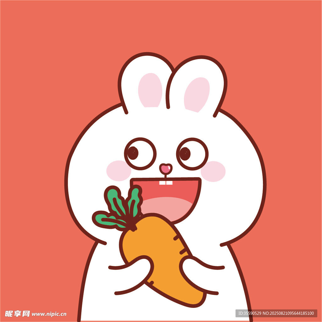 開心白兔抱胡蘿卜