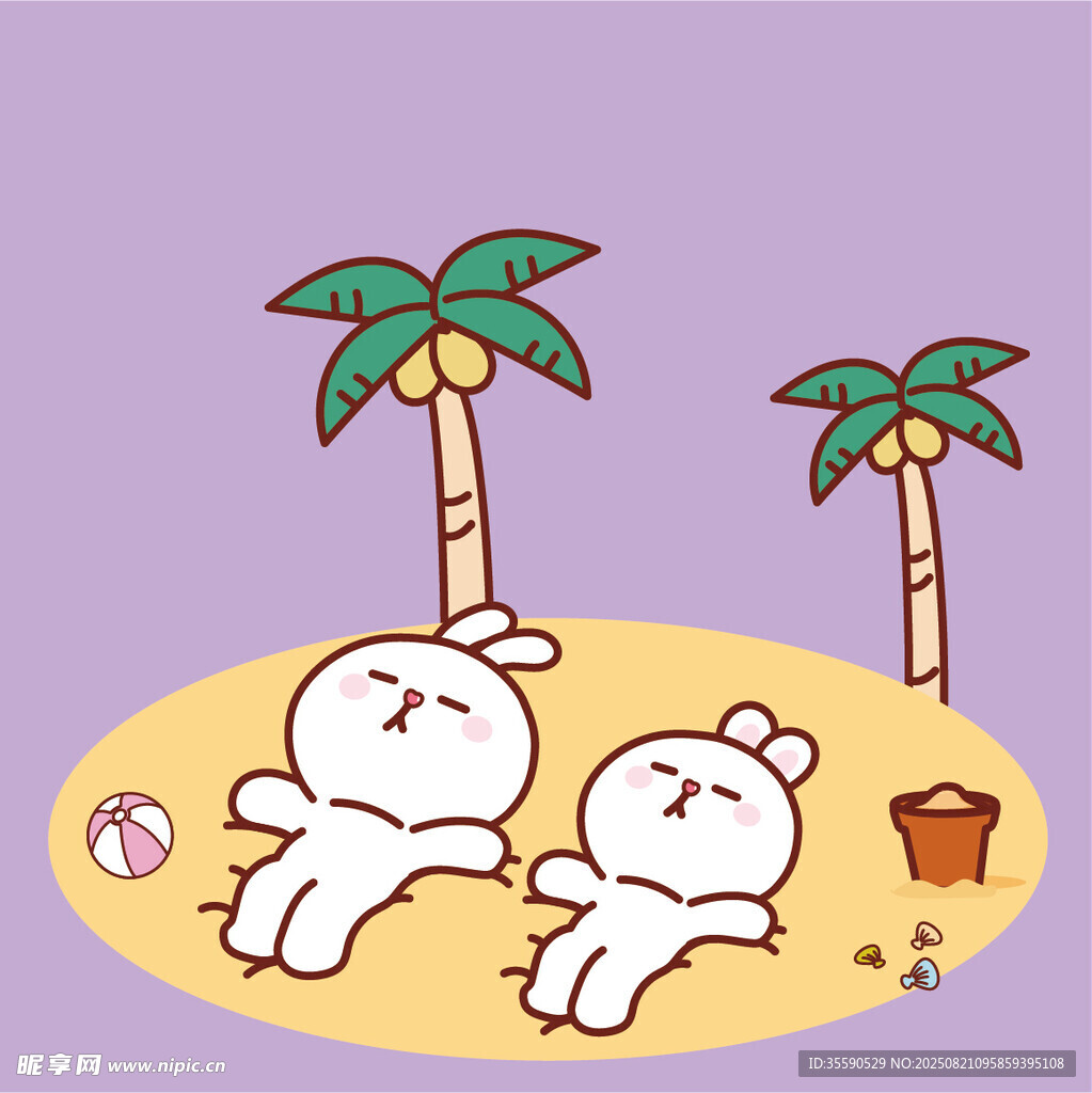 沙灘上的可愛(ài)小熊