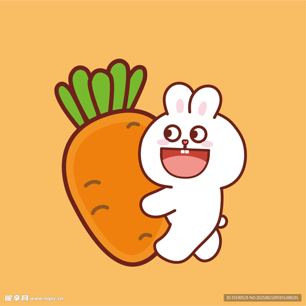 可愛(ài)白兔抱大胡蘿卜