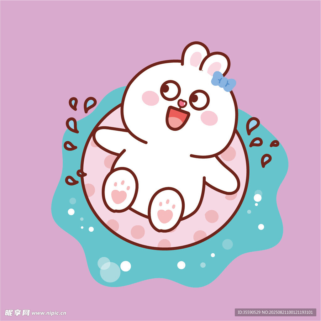可愛小兔愜意躺