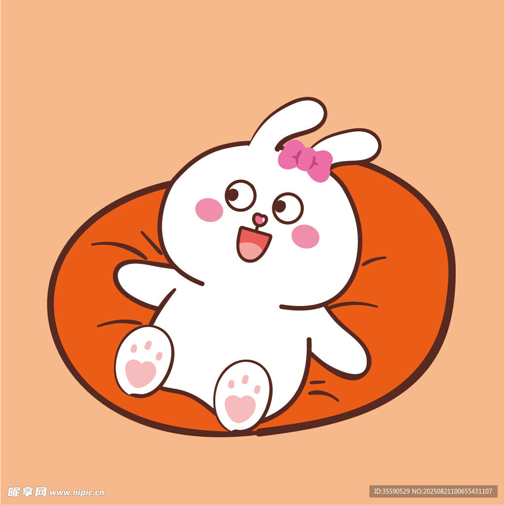 可愛小兔愜意躺
