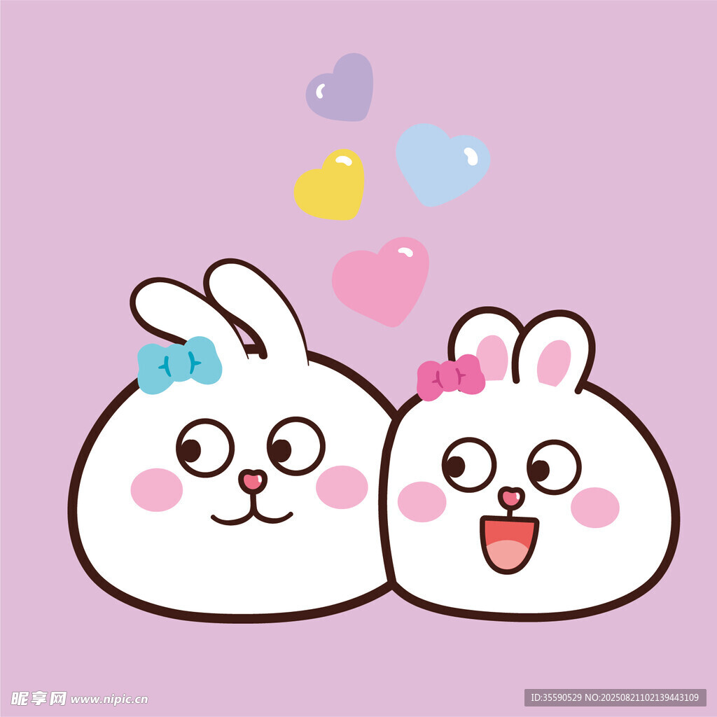 可愛雙兔貼貼