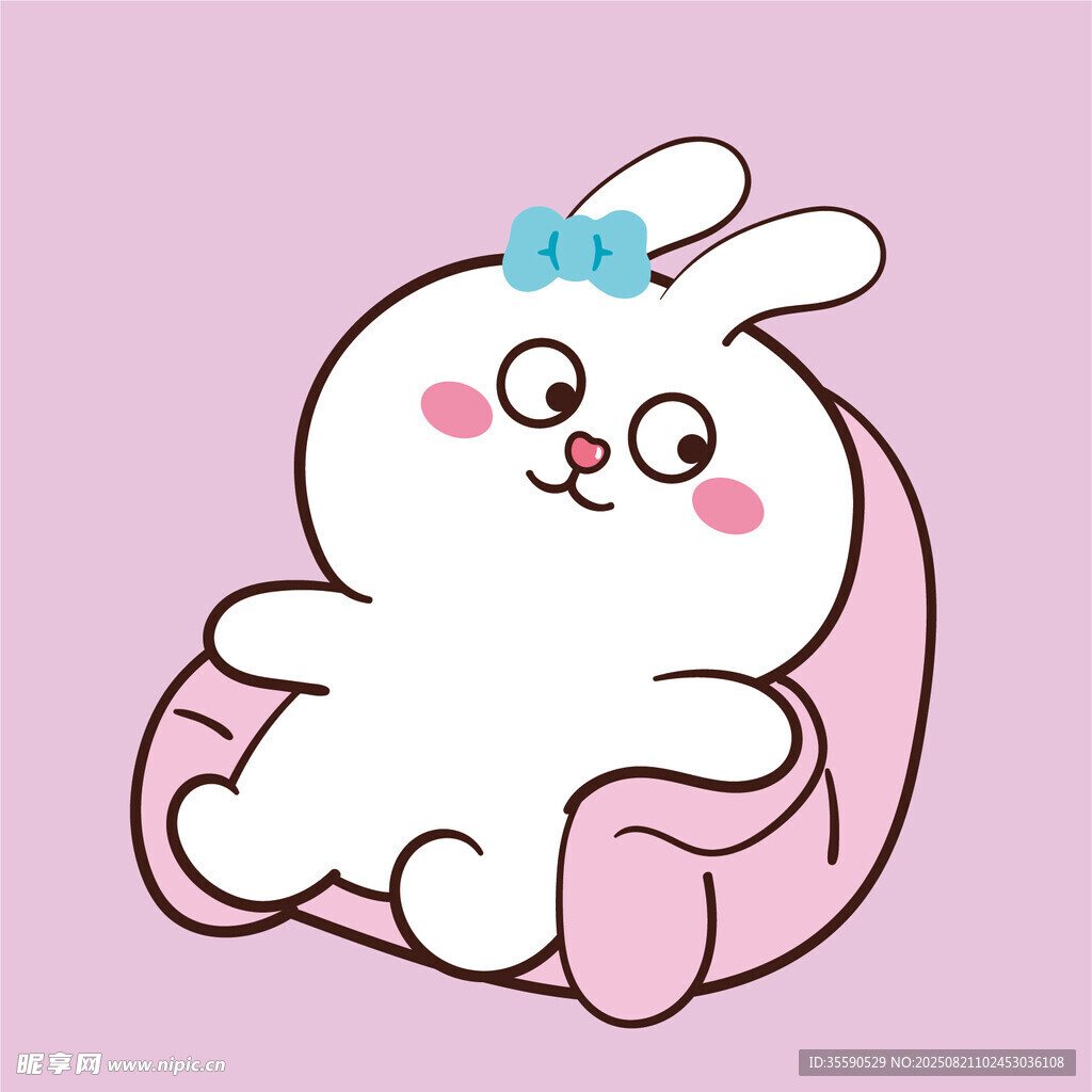 可愛兔子坐沙發(fā)