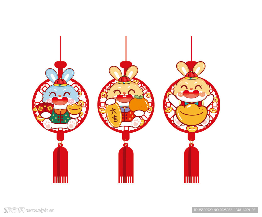 可愛(ài)生肖兔掛飾喜慶迎新年