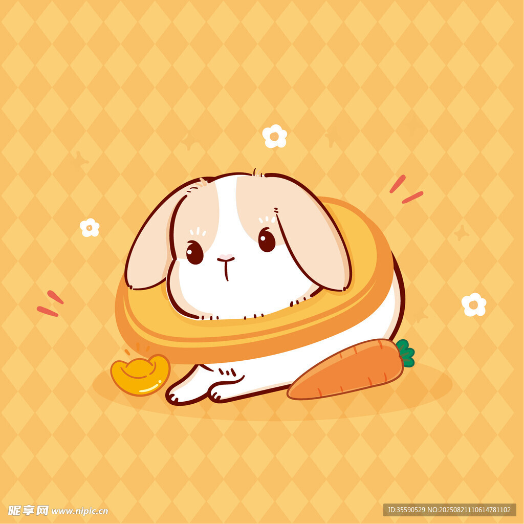 可愛兔子與胡蘿卜裝飾