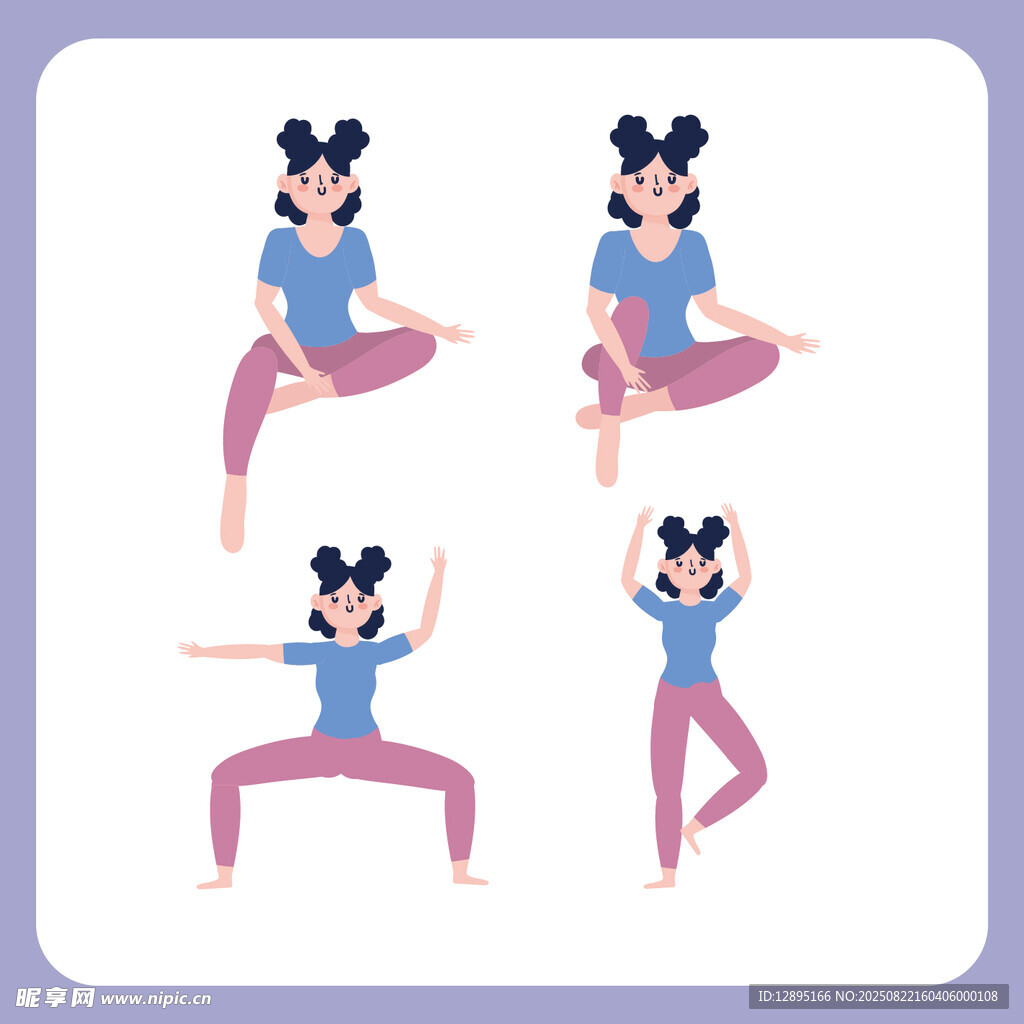 女性瑜伽動作展示