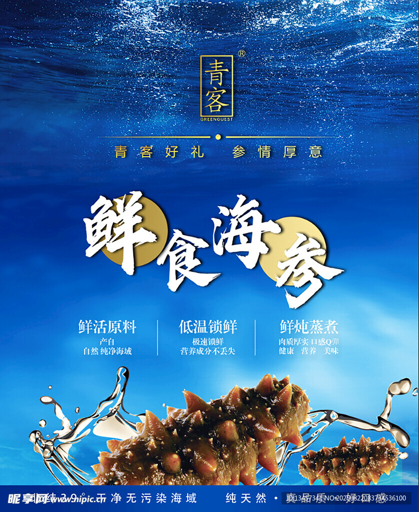 深海鮮食海參海報(bào)