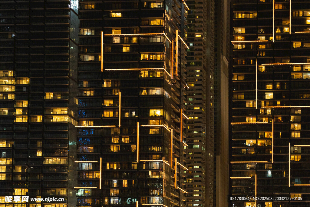 都市夜景高樓燈火璀璨
