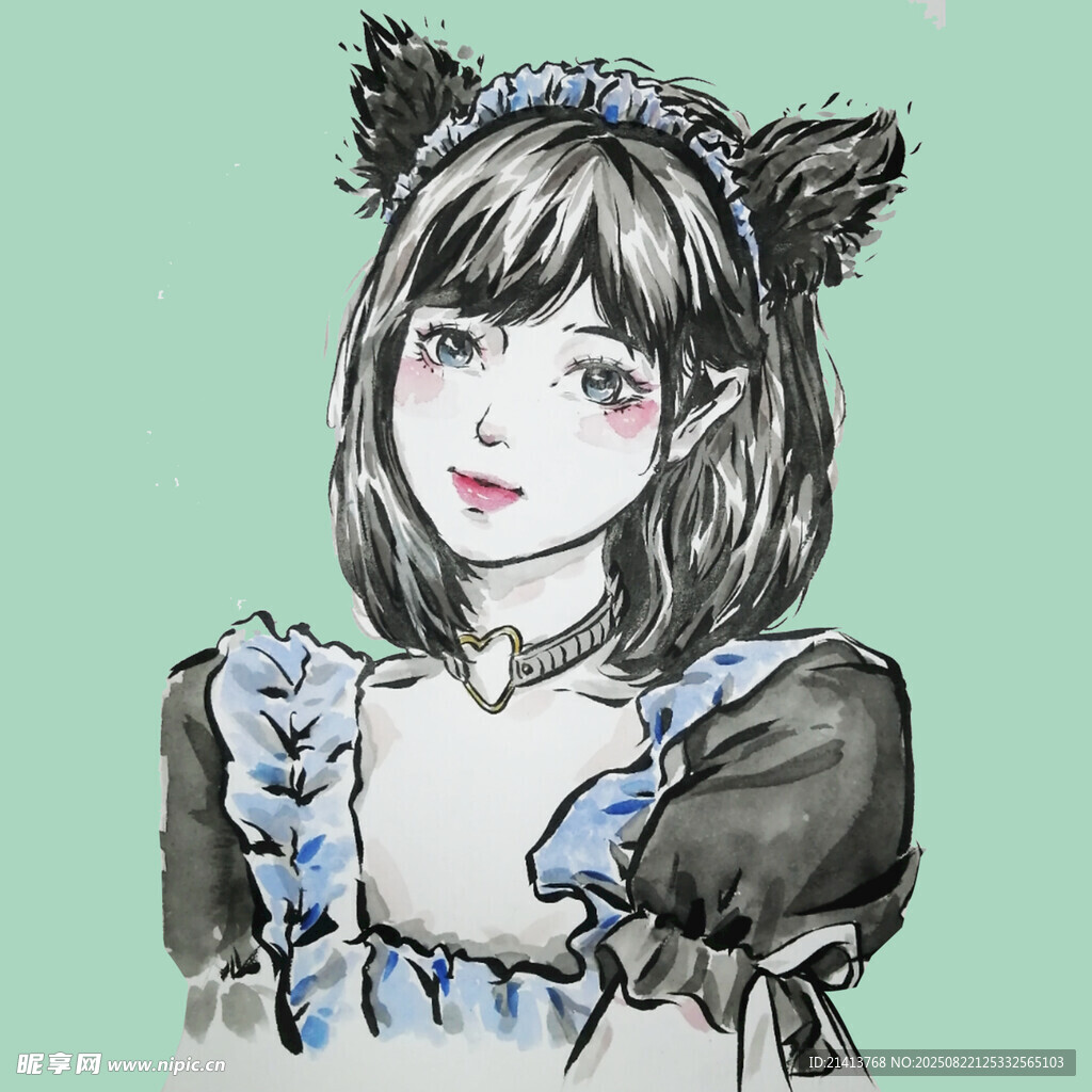 貓耳少女甜美裝扮