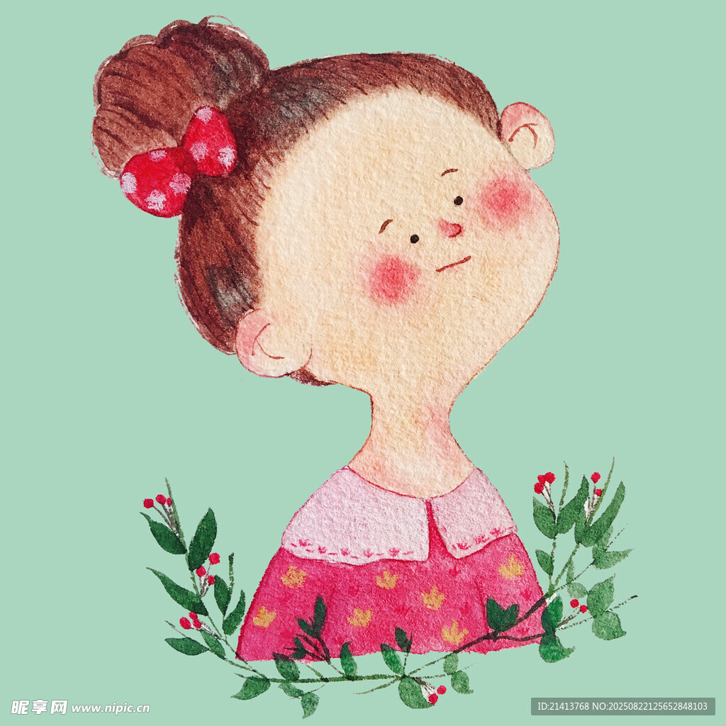 扎丸子頭的可愛小女孩