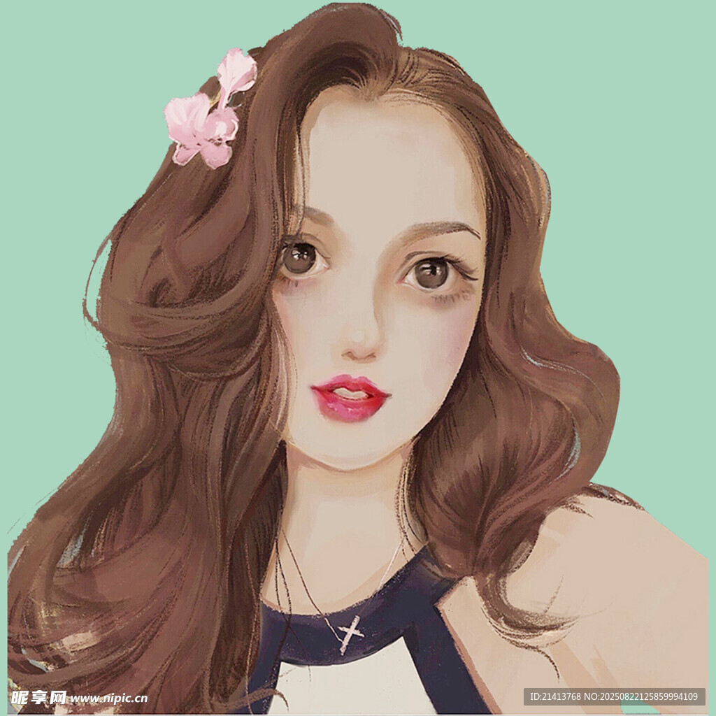 卷發(fā)少女甜美頭像