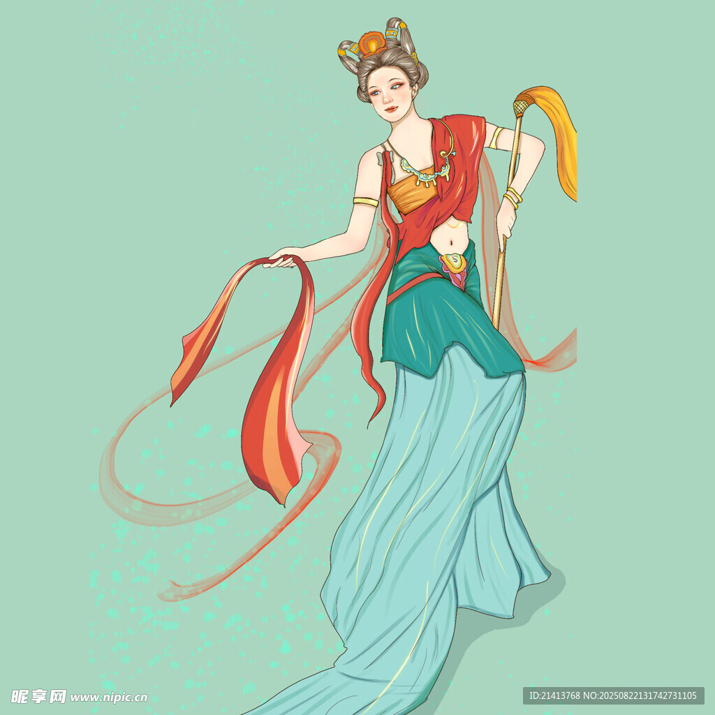 敦煌飛天神女形象插畫(huà)