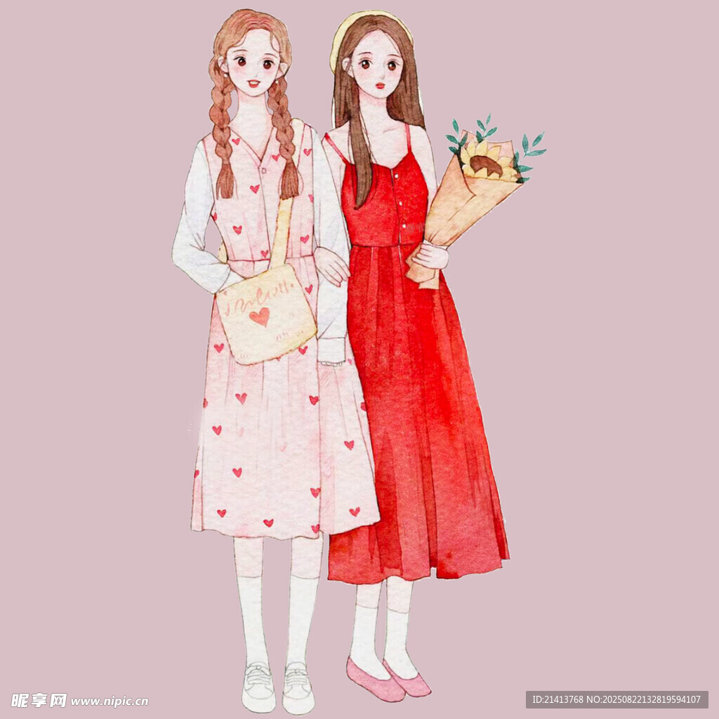 兩位時尚女孩的優(yōu)雅穿搭