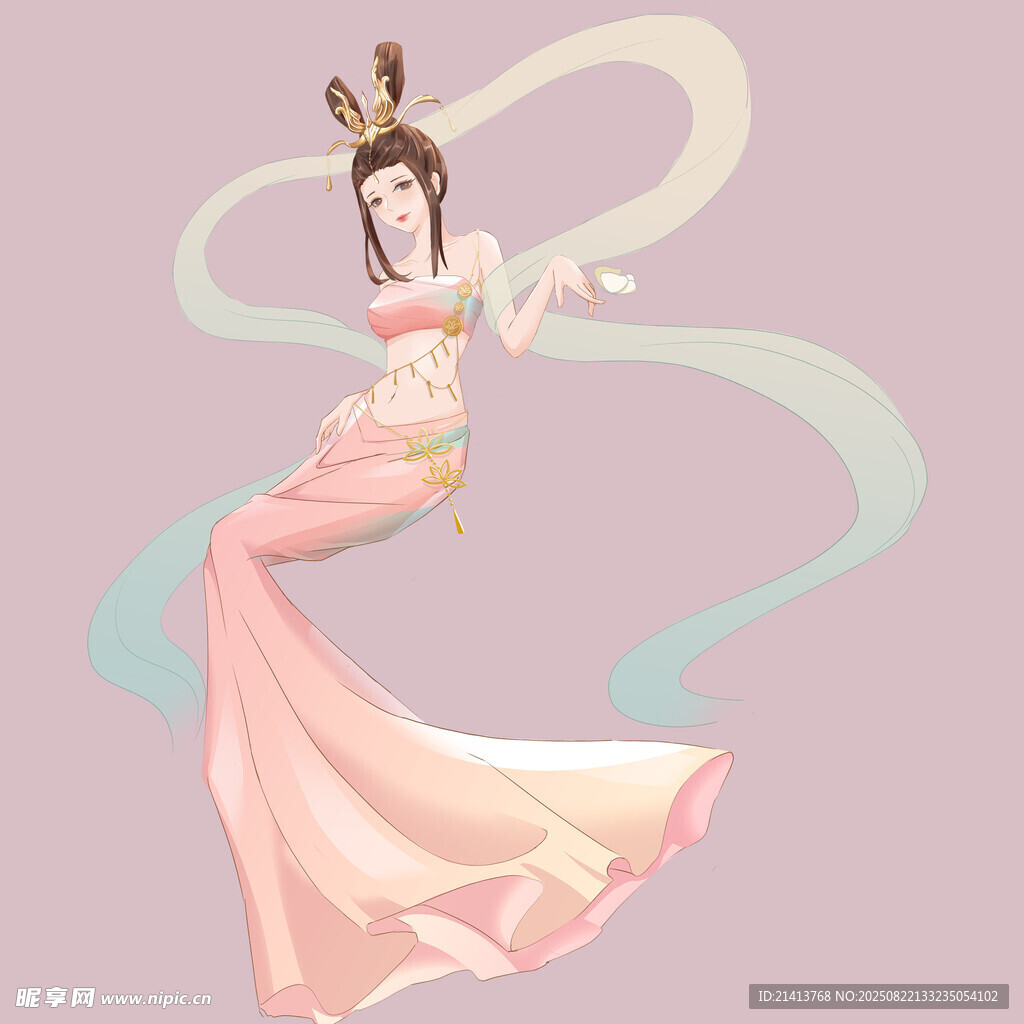 飄逸飛天神女形象