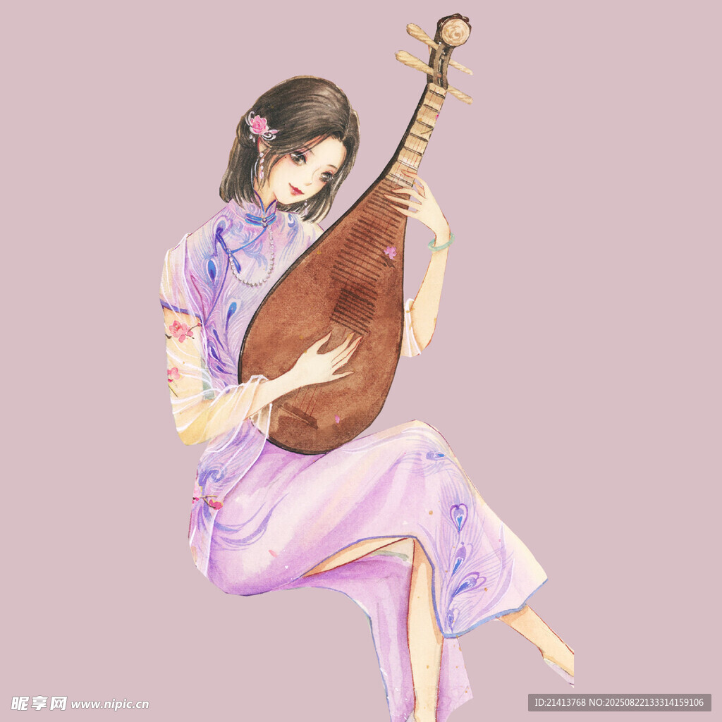 古典女子優(yōu)雅彈奏琵琶