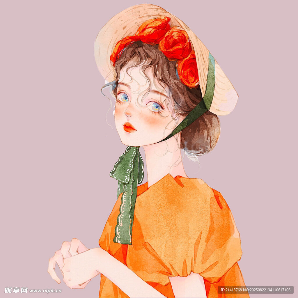 戴花帽的復(fù)古風(fēng)少女
