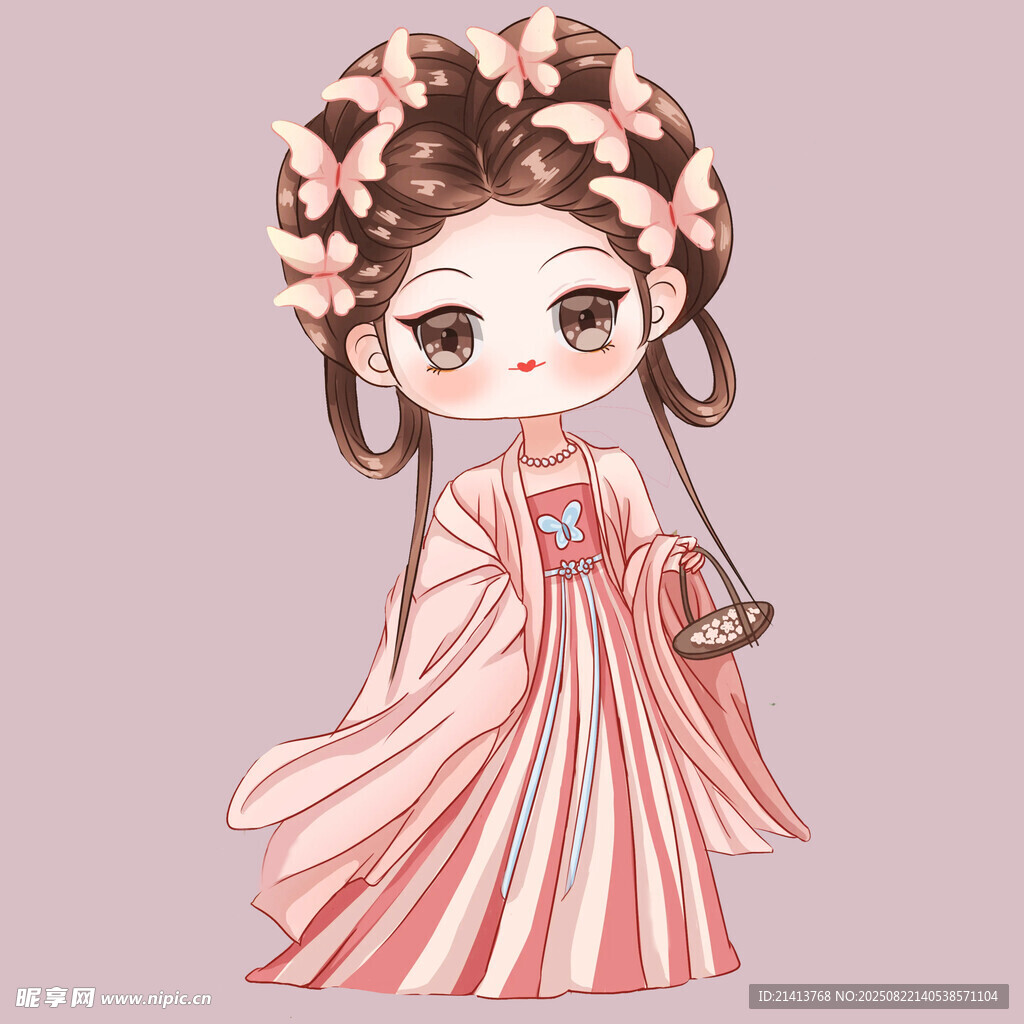 古風(fēng)漢服可愛卡通少女