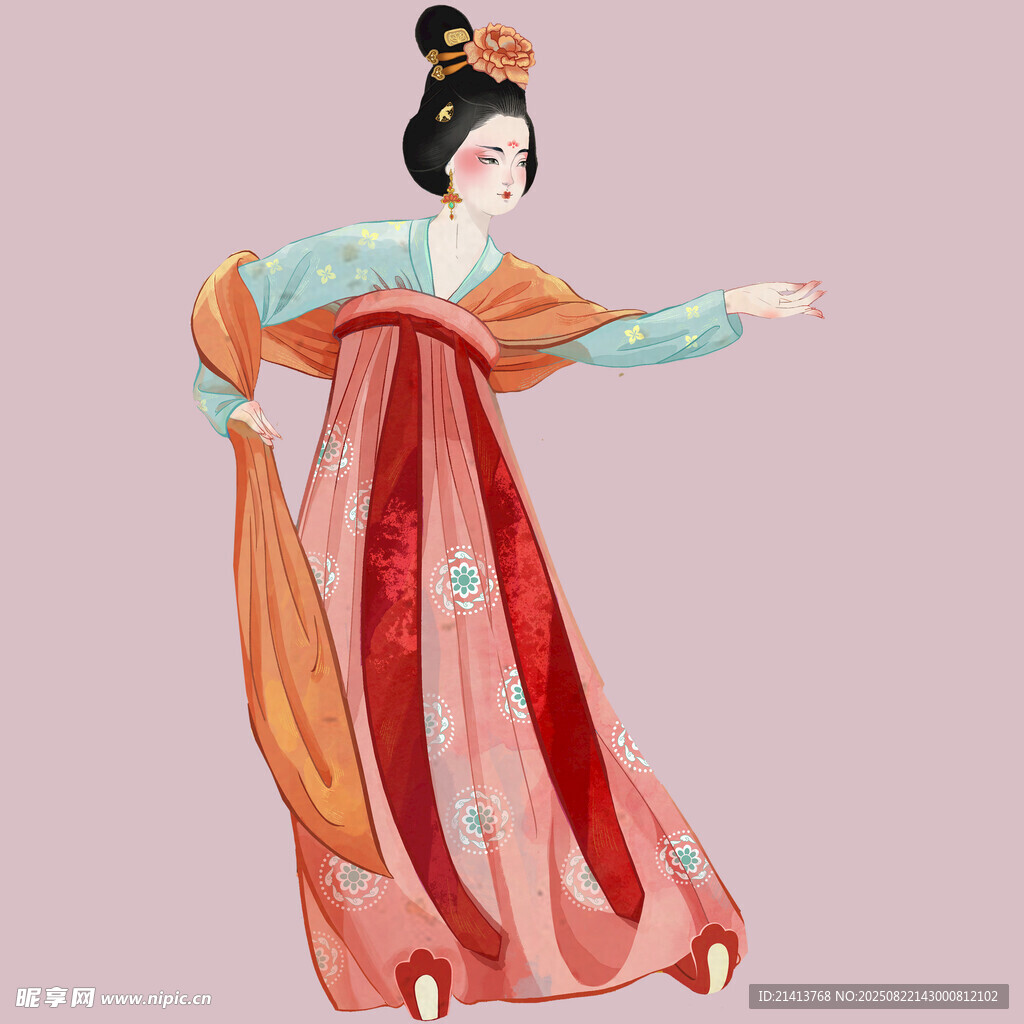 唐代仕女翩翩起舞圖