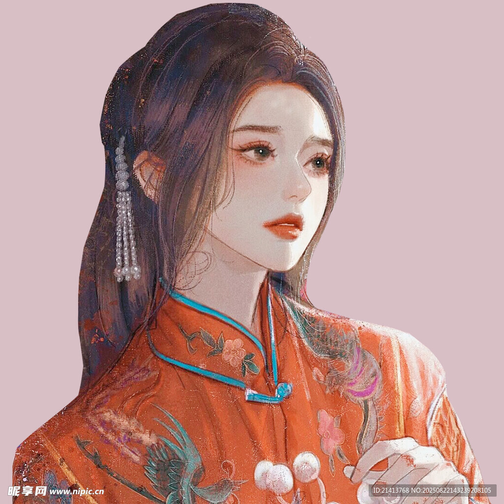 古風(fēng)旗袍女子優(yōu)雅側(cè)顏