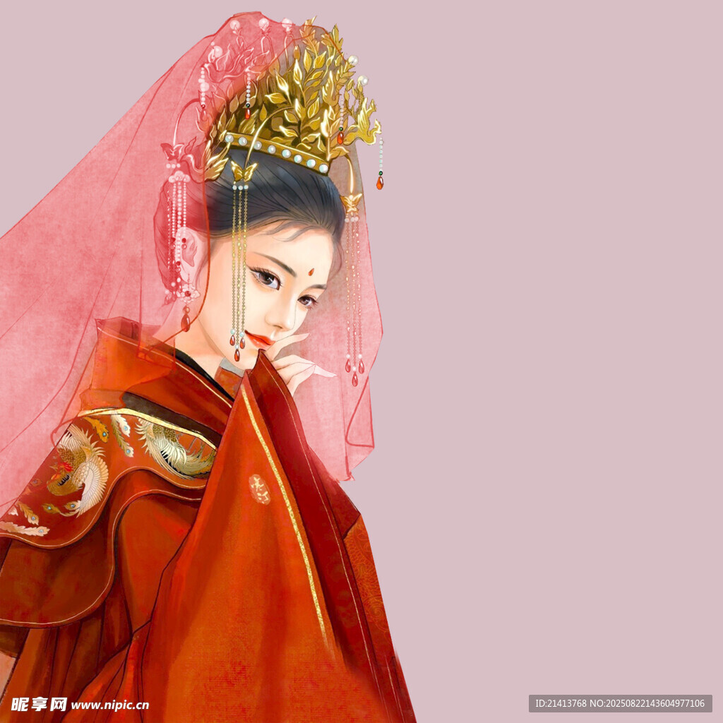 古風紅衣新娘造型