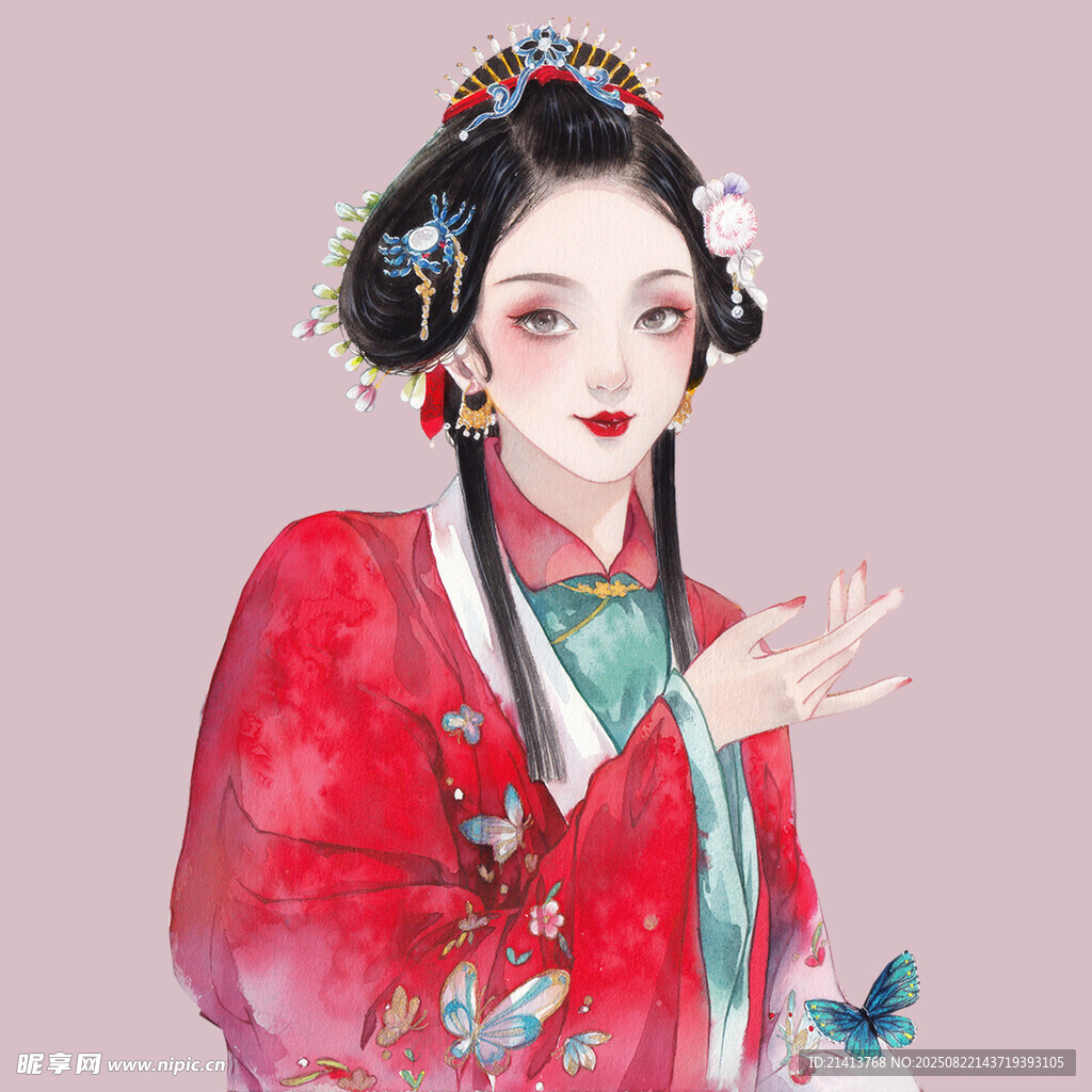 古風(fēng)紅衣佳人 溫婉動(dòng)人
