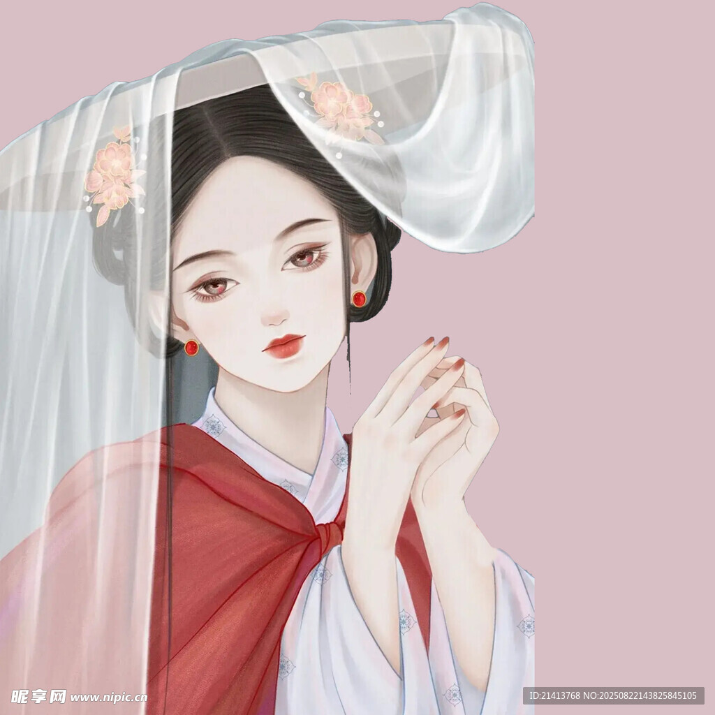 古風(fēng)佳人輕撩薄紗