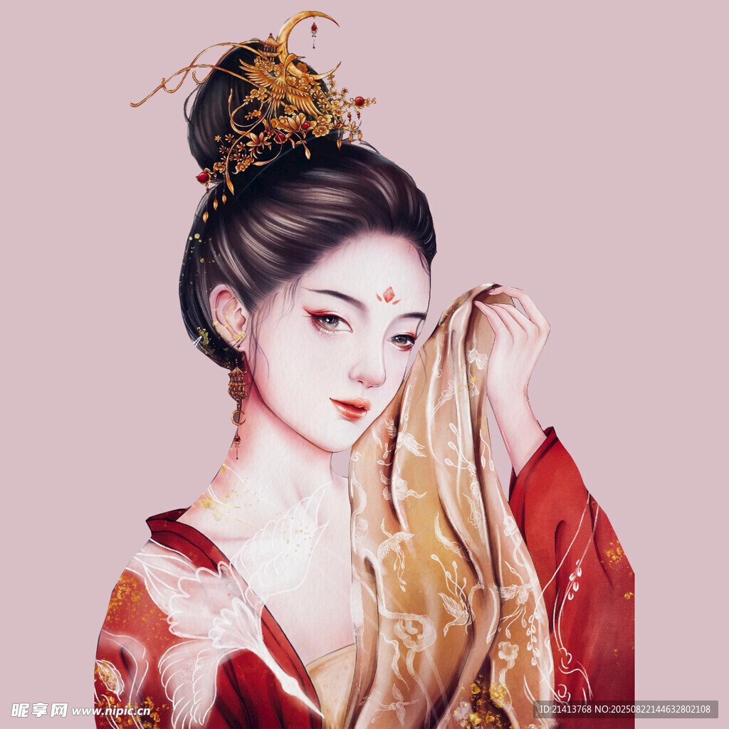 古風(fēng)佳人輕挽華麗衣袖