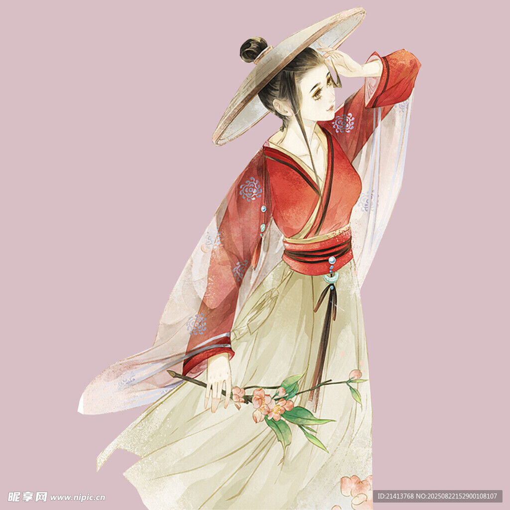 古風(fēng)漢服女子優(yōu)雅起舞