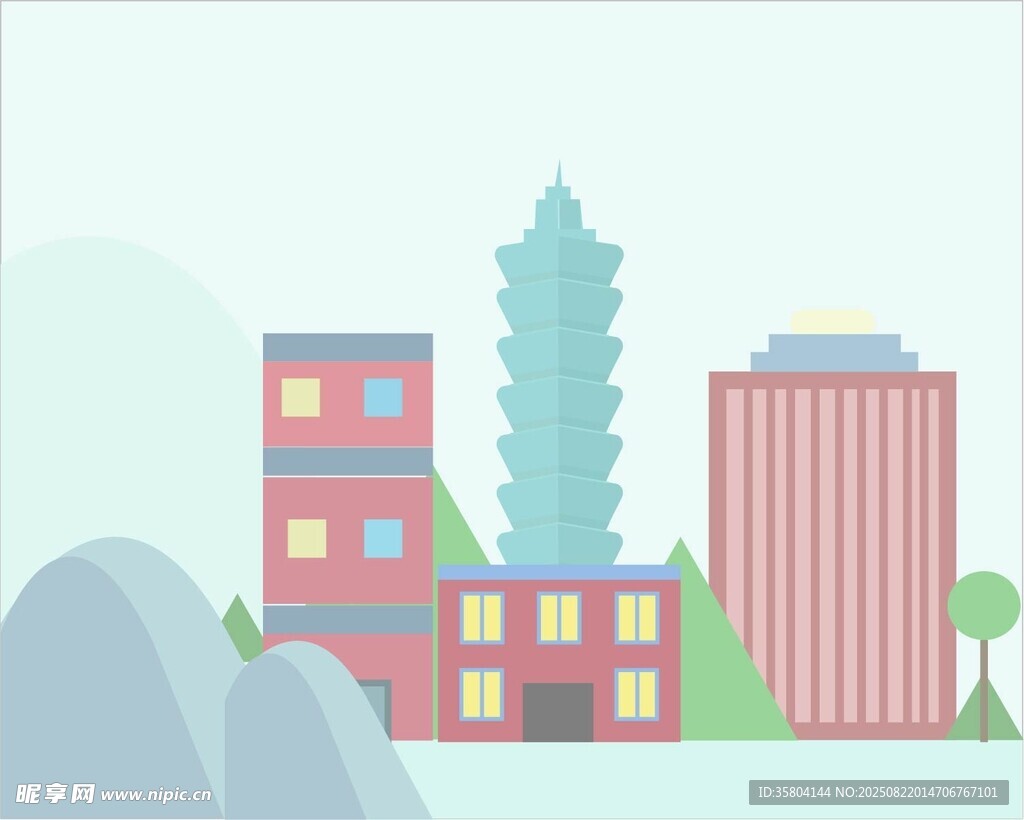 城市矢量圖海報(bào)
