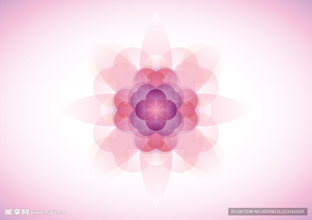 夢(mèng)幻粉色抽象花朵圖案
