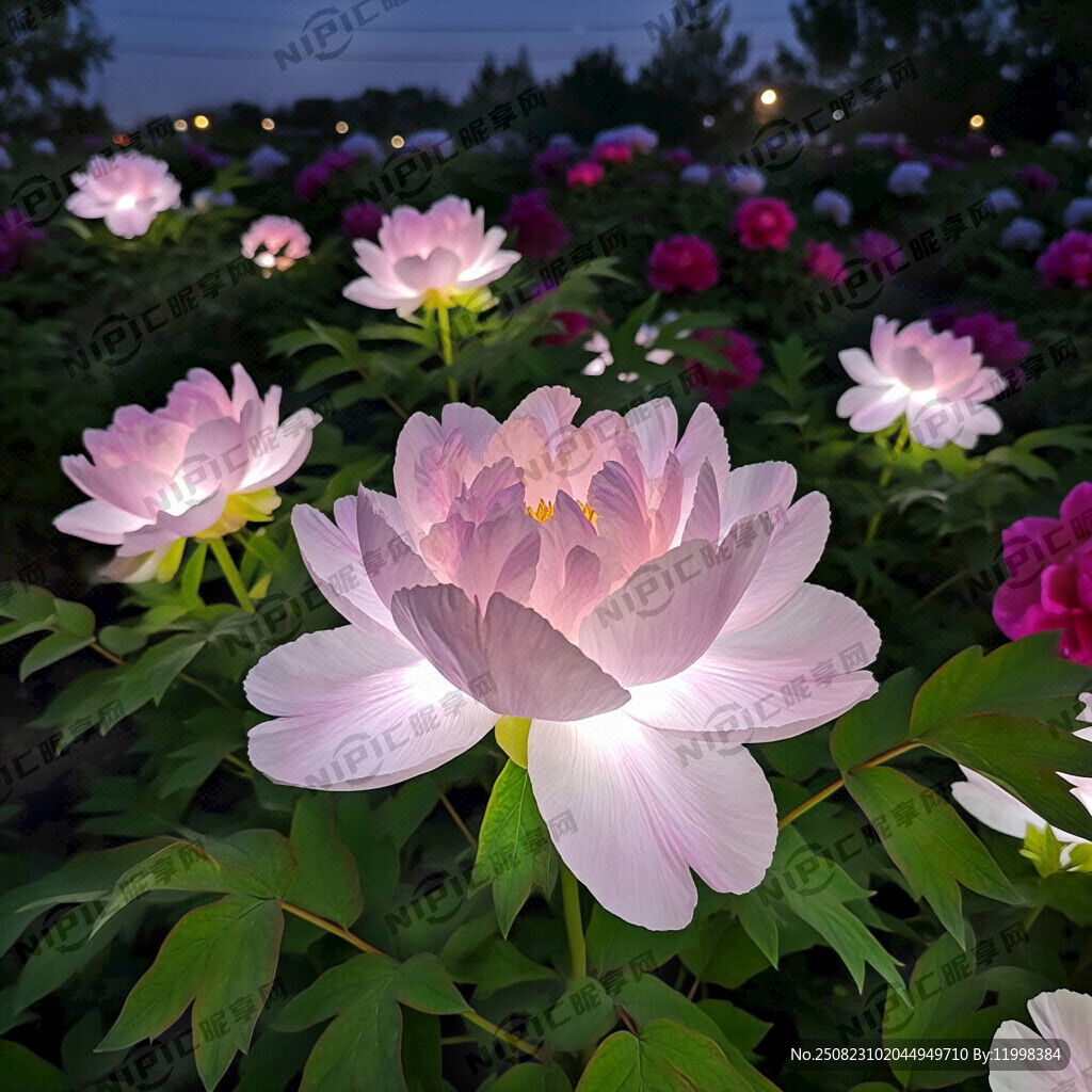發(fā)光的牡丹花