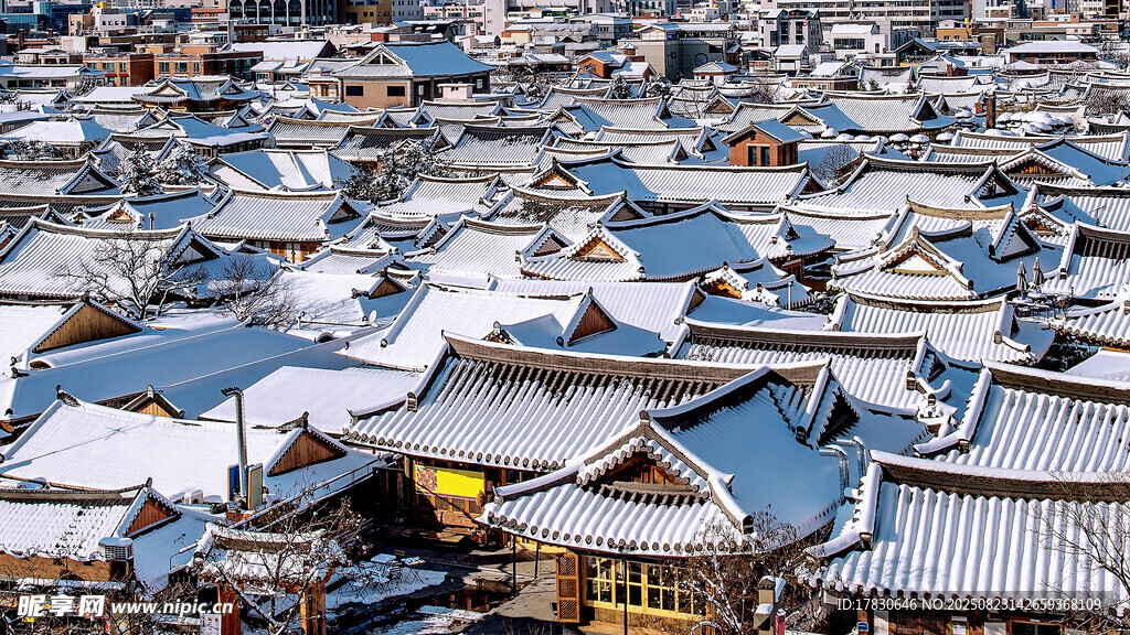 雪覆古村落