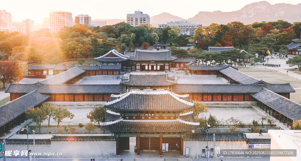 中式古建筑群全景