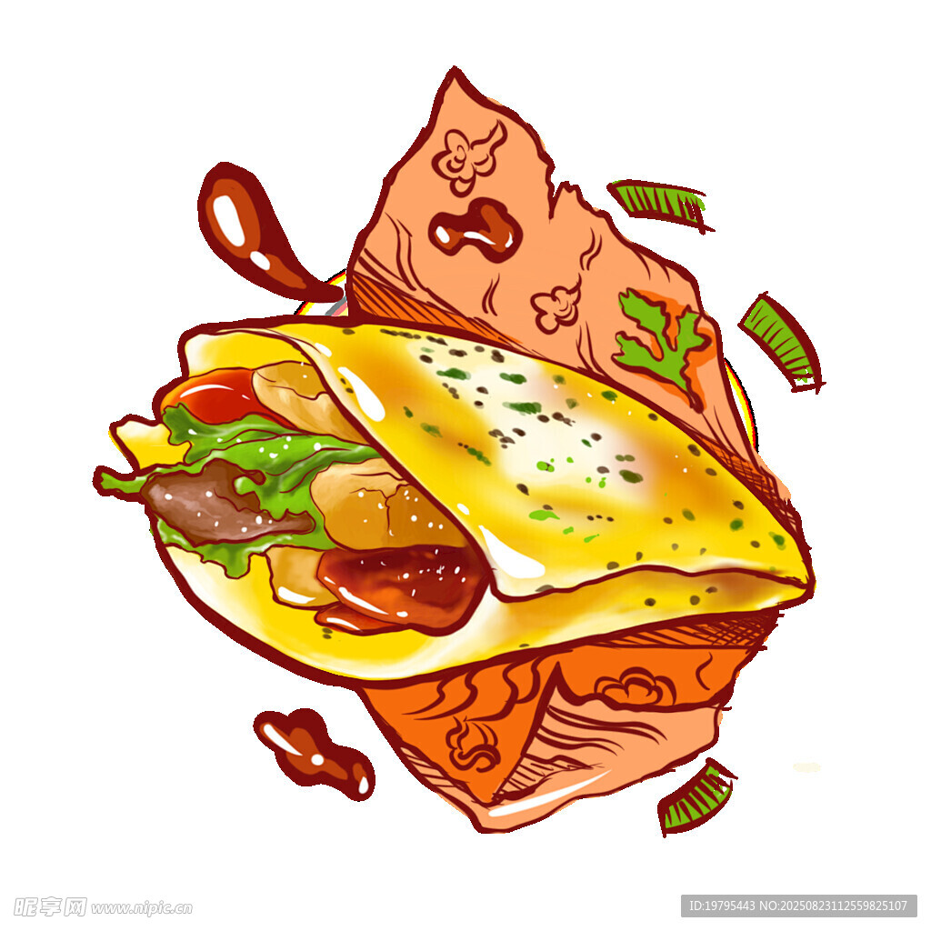 美味煎餅插畫