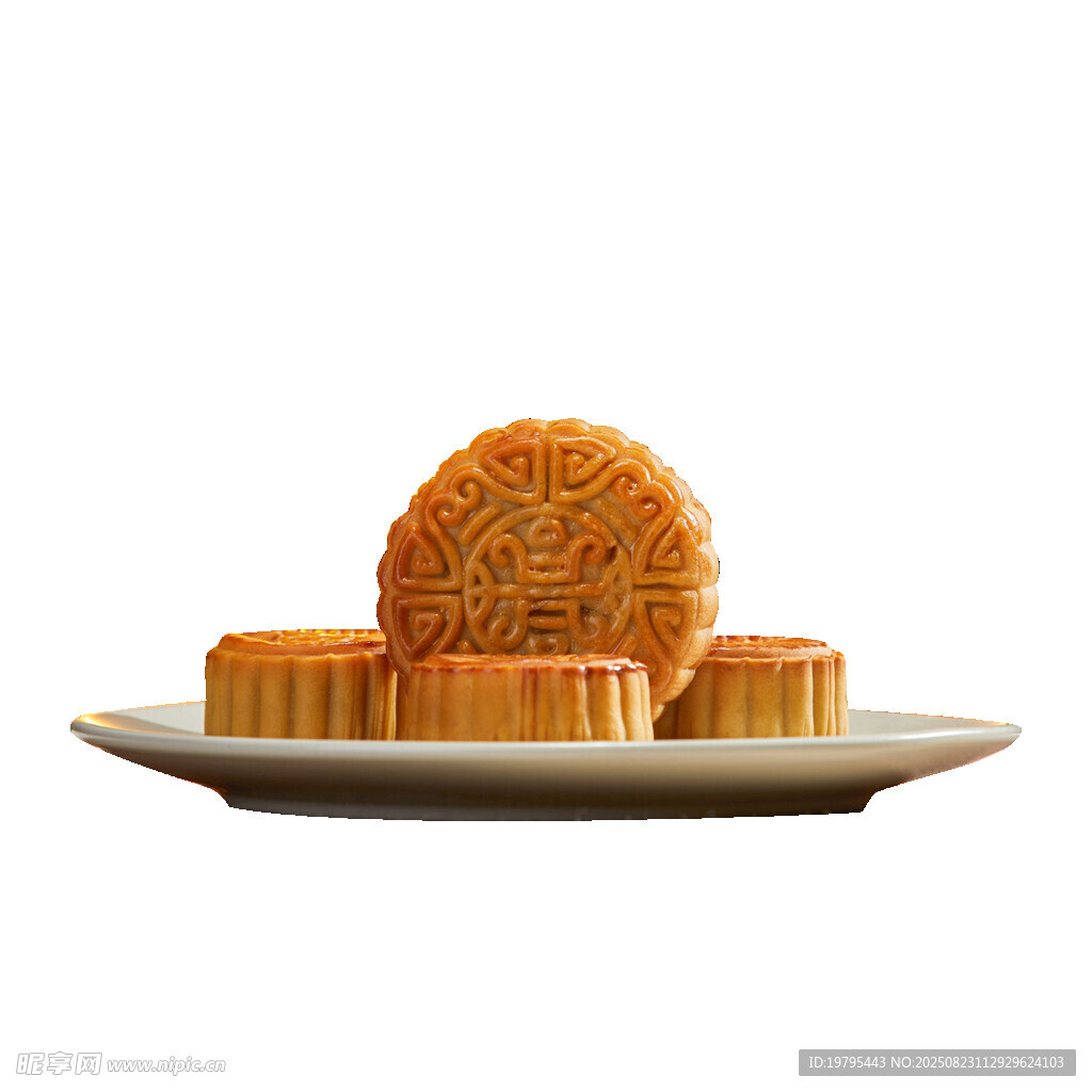 美味月餅擺放在盤中
