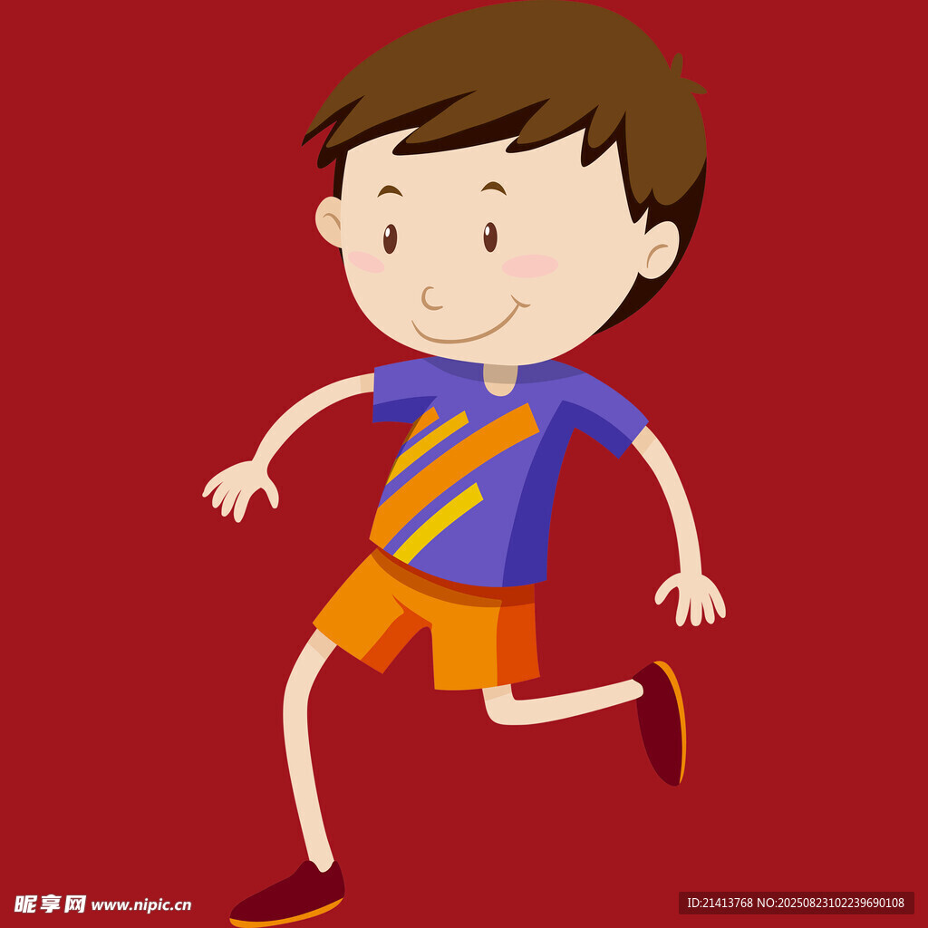 奔跑的活力小男孩