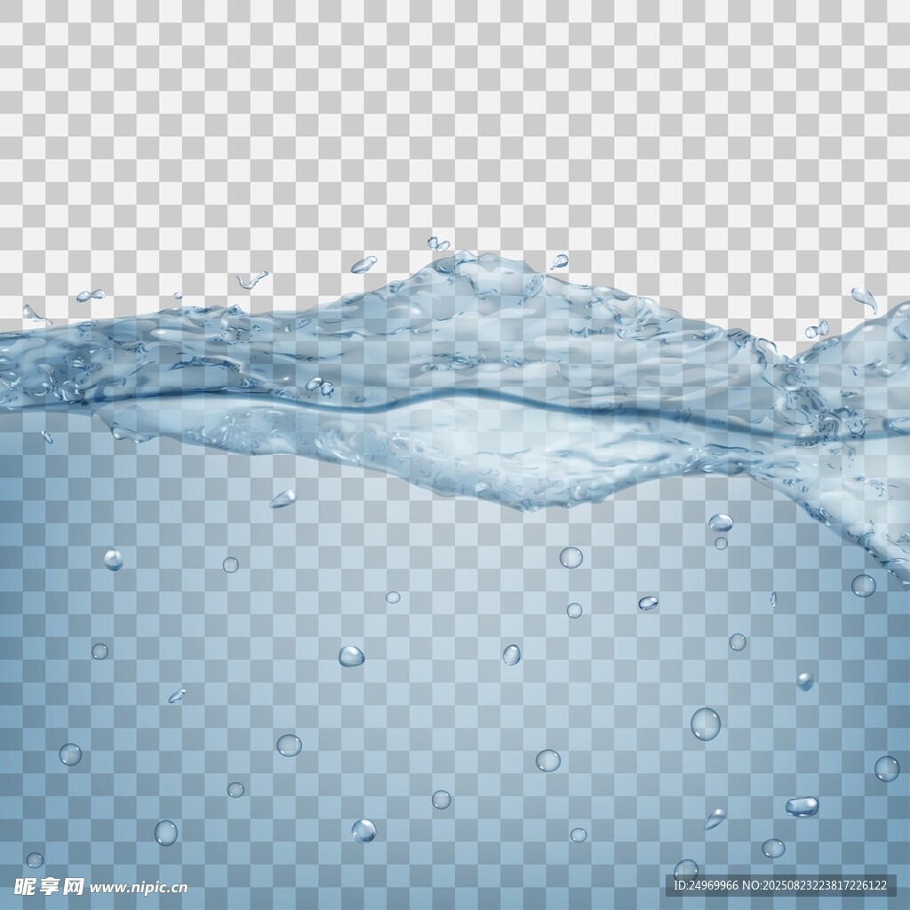 清澈水波與氣泡背景圖