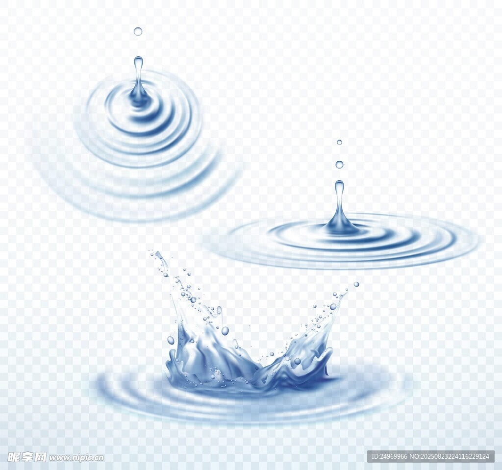 水滴漣漪特效元素