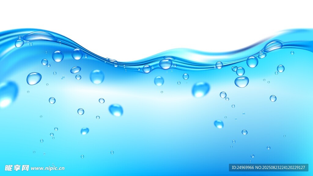 藍色水波與氣泡背景圖