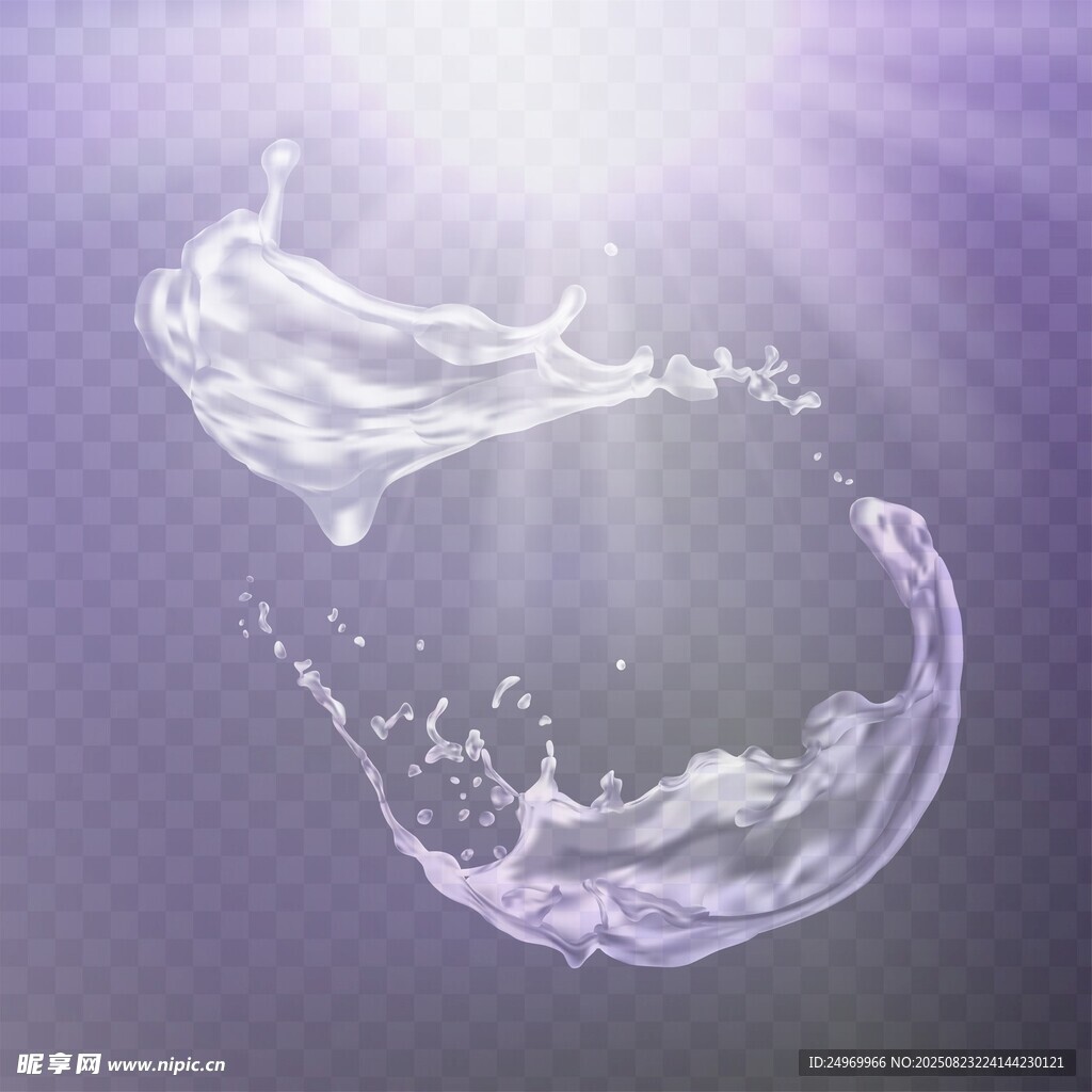 夢(mèng)幻紫色水花特效畫面