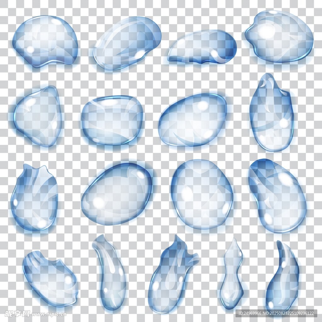 透明藍(lán)色水滴素材集合
