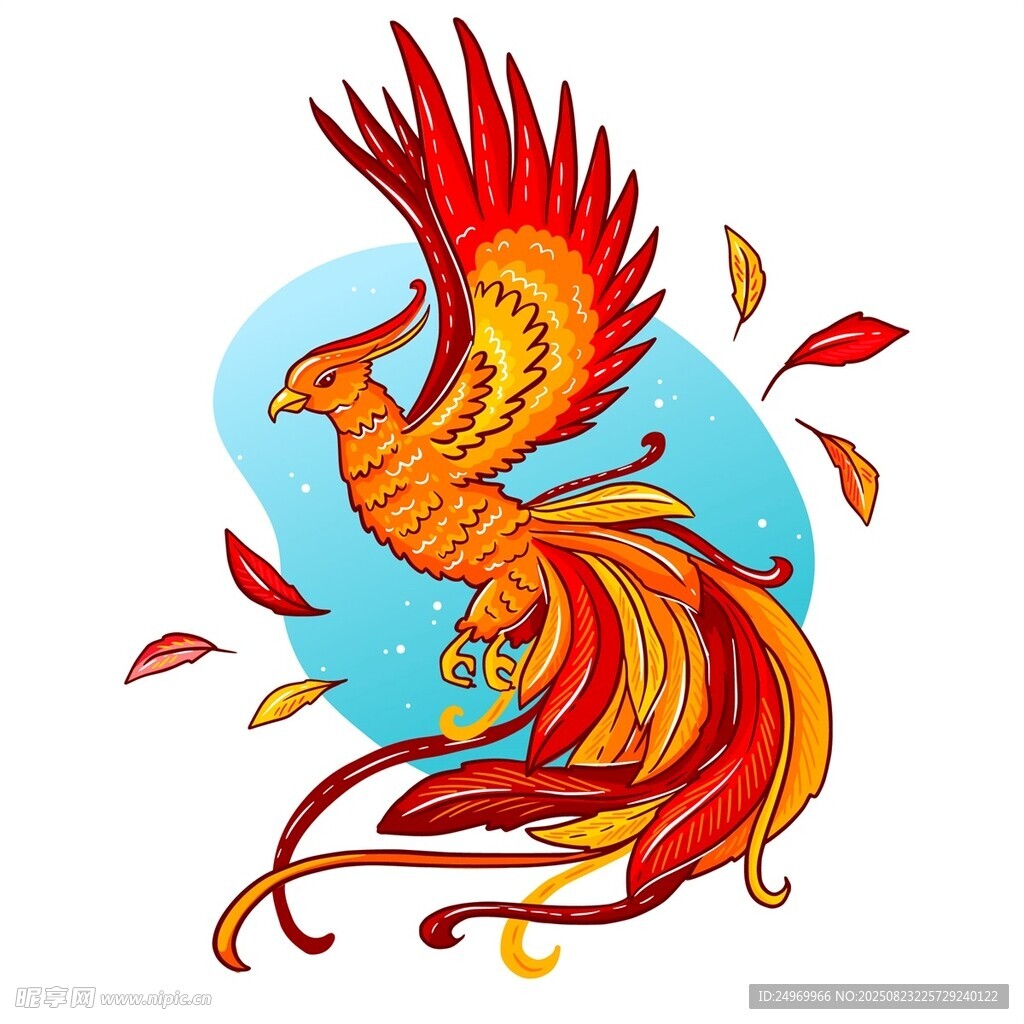 彩色鳳凰插畫(huà) 