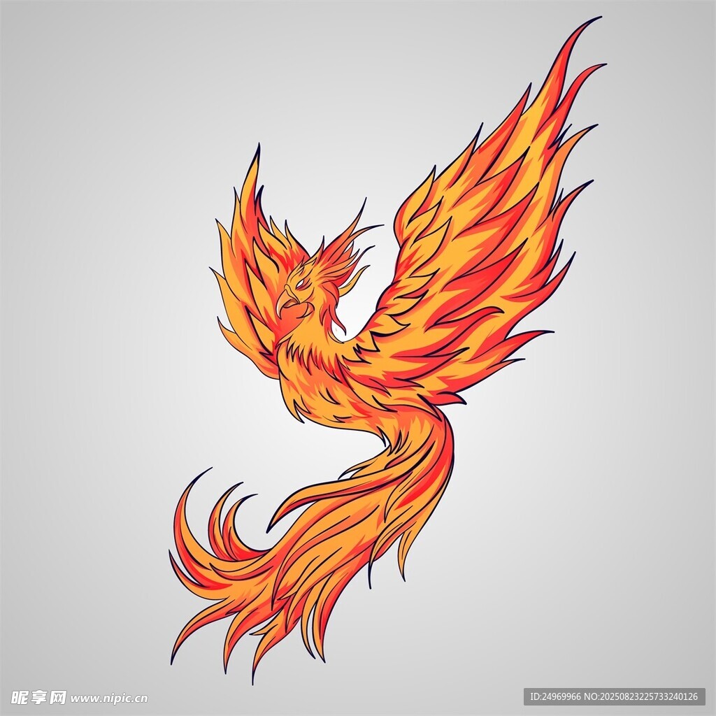 火焰鳳凰圖案設計