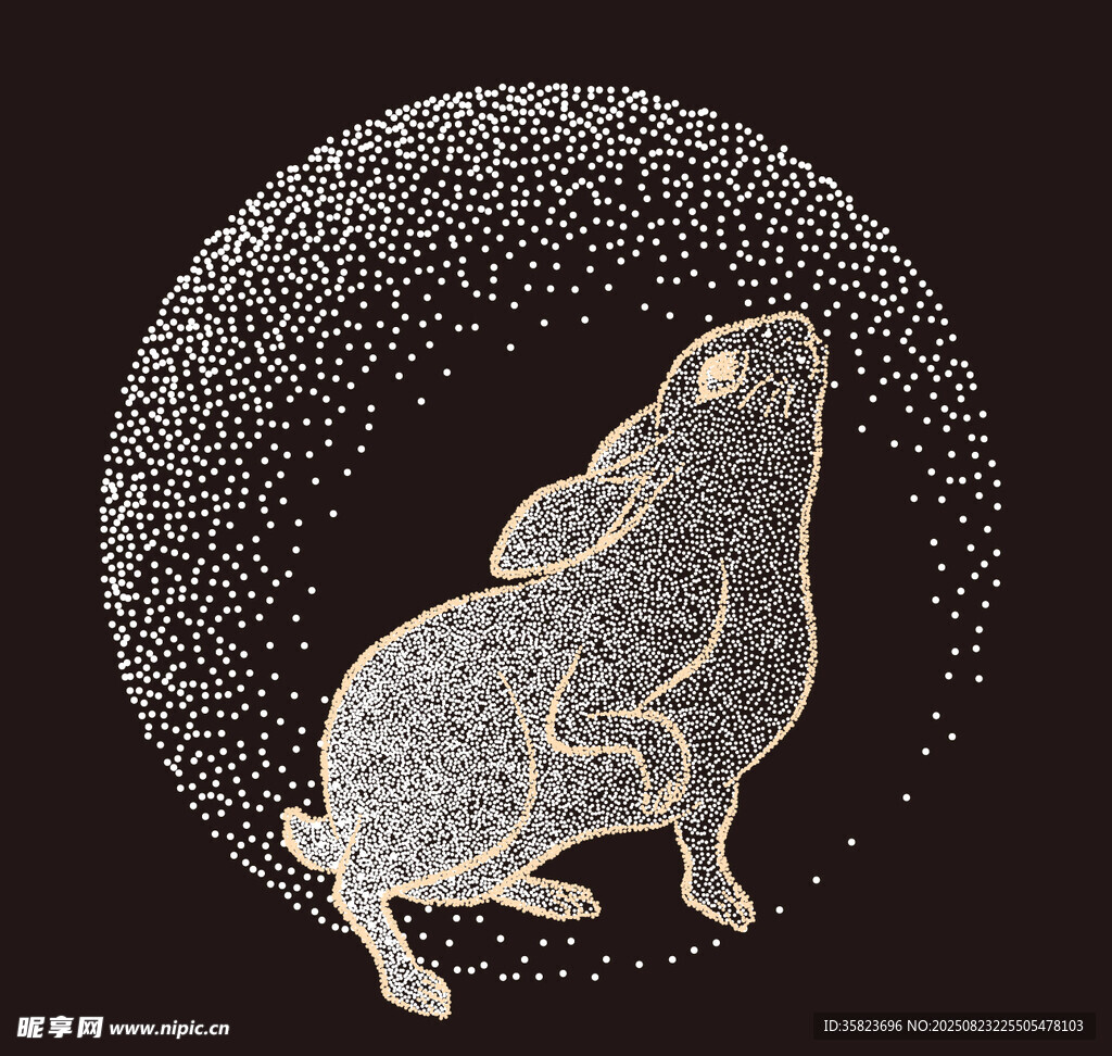 夢(mèng)幻粒子構(gòu)成的靈動(dòng)兔子