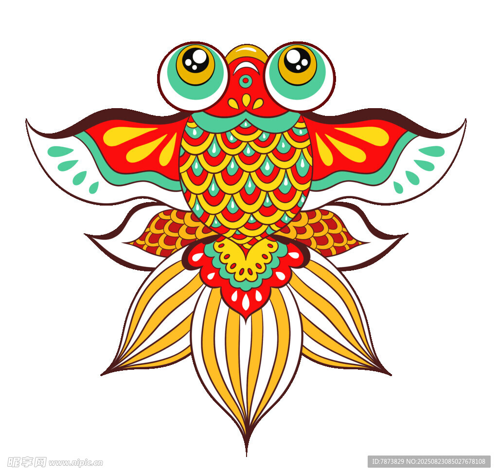 傳統(tǒng)彩色金魚風(fēng)箏圖案