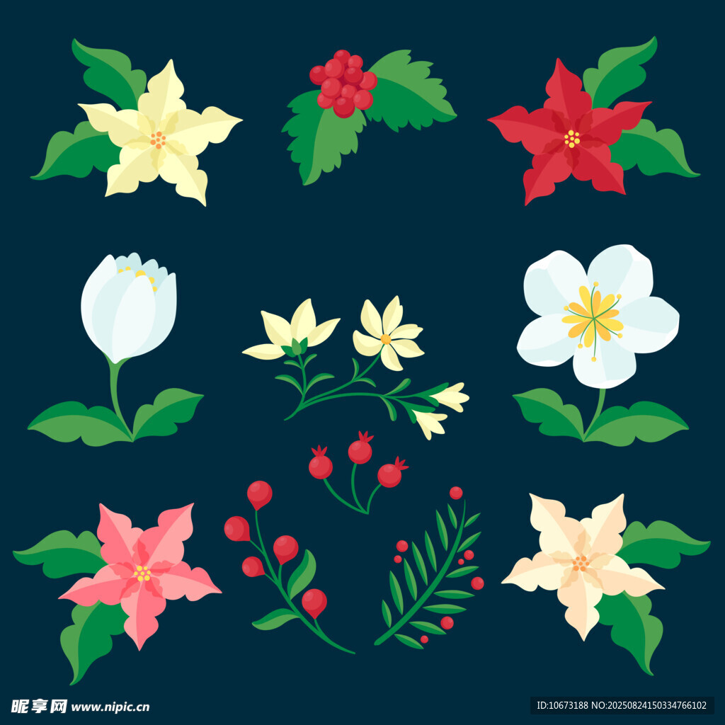 多彩花卉圖案集合