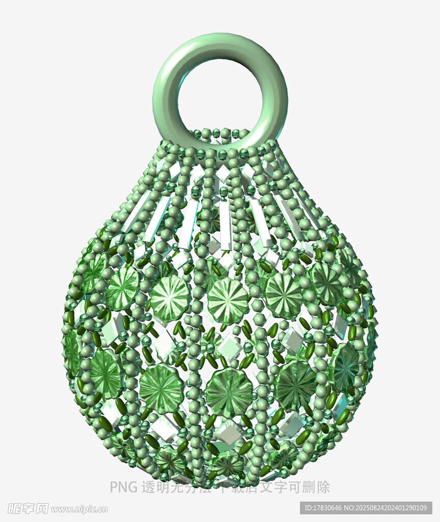 綠色鏤空球形金屬掛飾