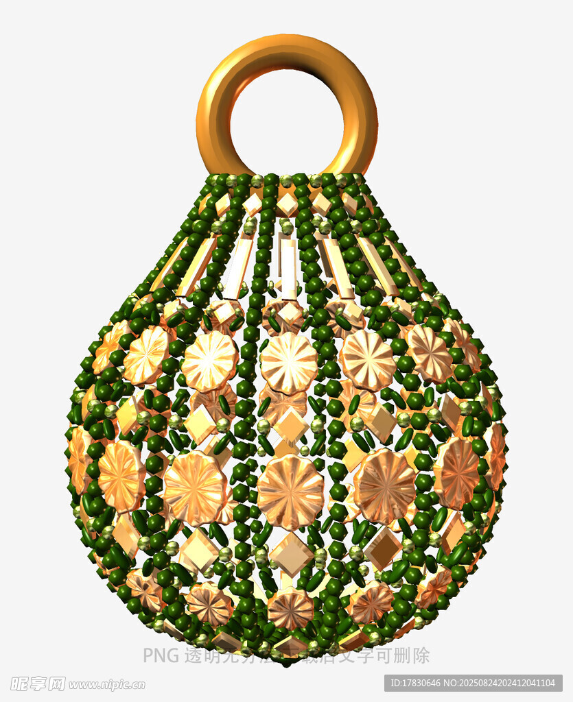 金色綠飾球形掛件