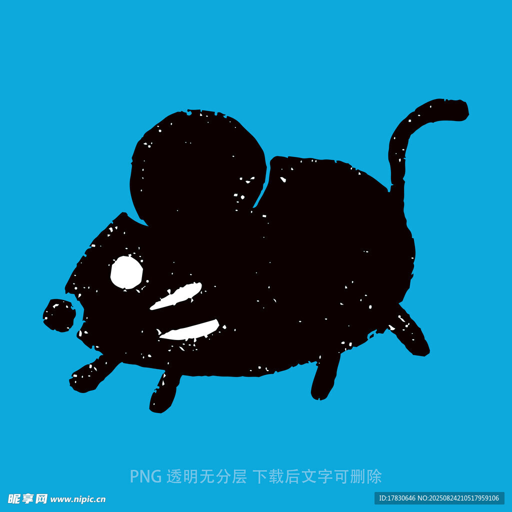 藍色背景上的卡通小老鼠